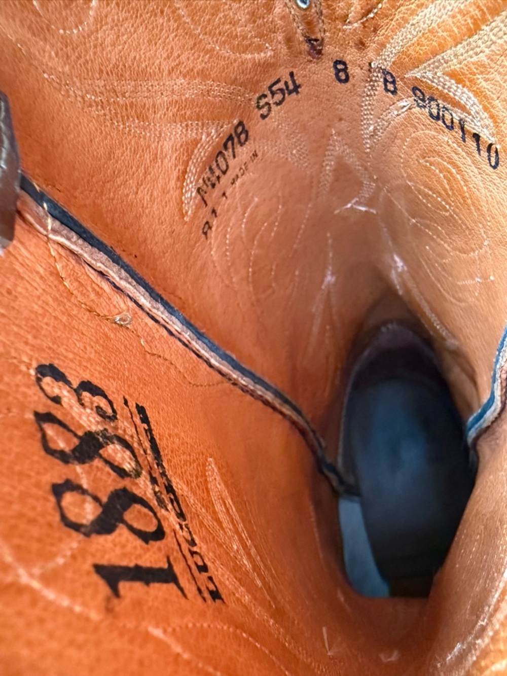 Lucchese 1883 Exotic Women's Cowboy Boots in Distressed Redwood Color - Picture 7 of 9